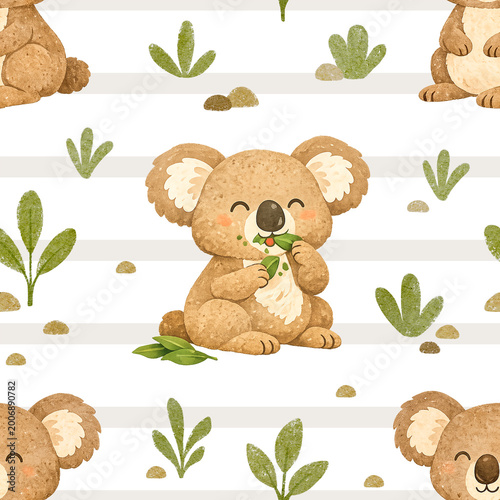 Australian animals seamless pattern design. Repeat pattern