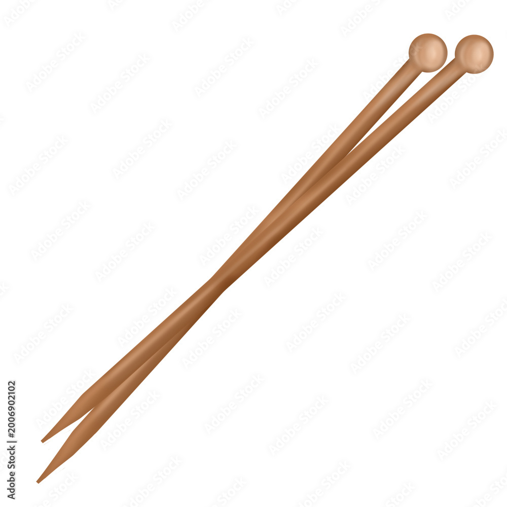Obraz premium Knitting needles isolated on transparent background