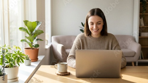 woman working on laptop