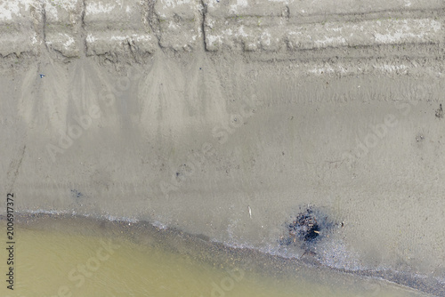 Aerial View of Fraser River Mudflat and Riverbank on the Fraser River in British Columbia Canada