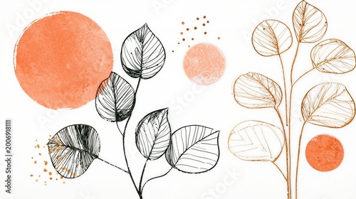 A true vine, minimalist vector style illustration