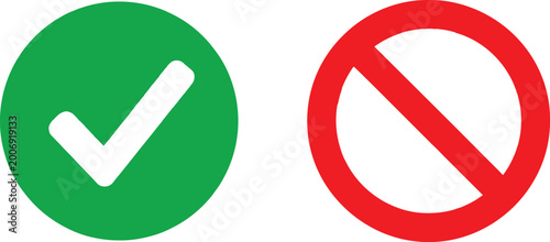 Obraz na plátně Check and cross sign icons Vector