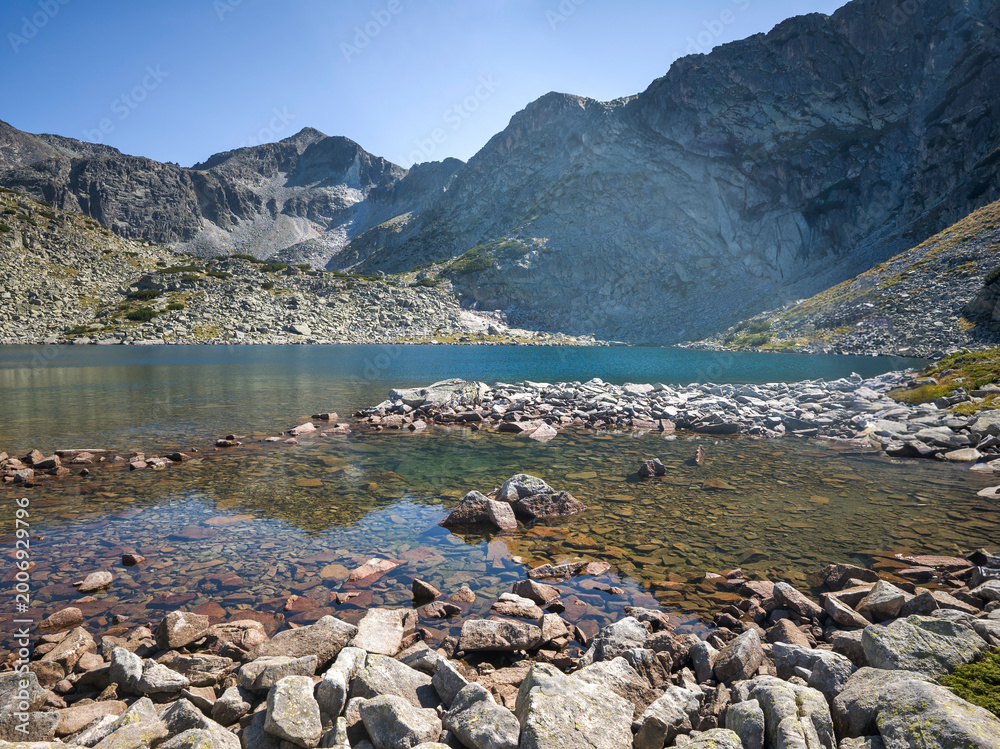 Fototapeta premium Landscape of Musalenski lakes, Rila mountain, Bulgaria