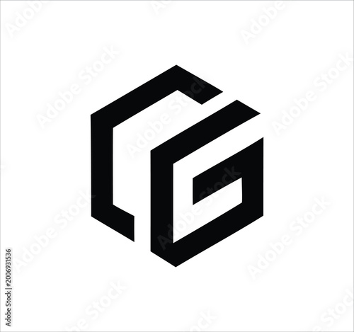 cg real estate home gc g c letter logo design. Minimal monogram emblem, classic style  Alphabet vector logo design. Premium Business logo, White background