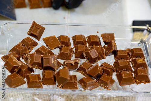 Tableau sur toile Assorted Gourmet Chocolates Close-Up Stylish Image With Depth of Field