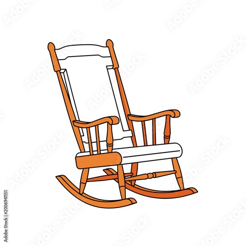 Retro Wooden Rocking Chair - Concept of Comfort and Nostalgia