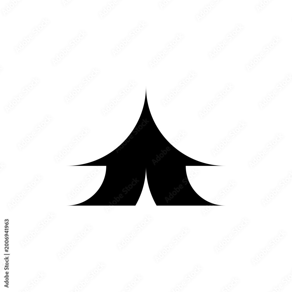 Fototapeta premium black camping tent vector symbol