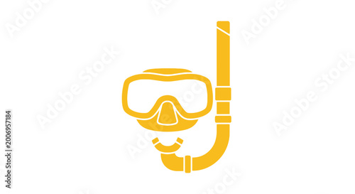 Tableau sur toile Yellow Snorkeling Mask and Tube.