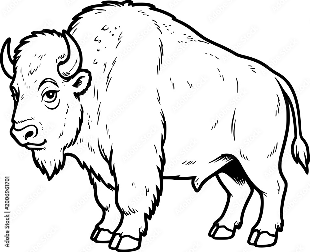 Obraz premium bison vector illustration