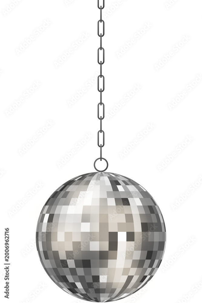 Obraz premium Shiny mirror disco ball vector illustration for party and nightlife decoration