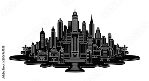 City Skyline Silhouette ? Modern Urban Architecture Vector Illustration