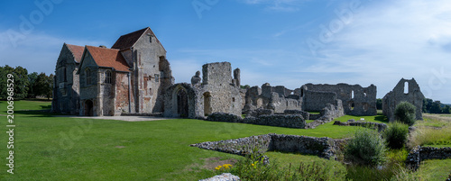 Bild auf Leinwand Castle Acre Priory ruins with monastic building, Norfolk panorama