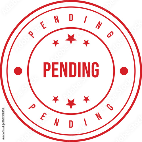 Картината върху платно Red 'pending' stamp illustration on a white background