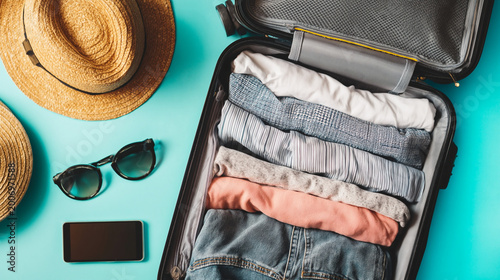 Packing for adventure essential travel gear home photo indoor top-down view traveling tips