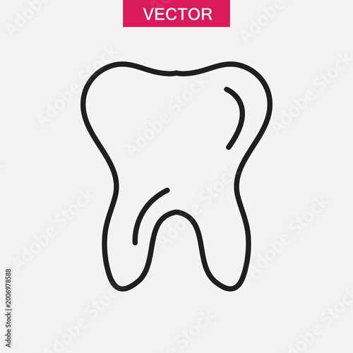 Teeth Line Icon ? Dental Care Outline Symbol.Dental Teeth Outline Icon ? Healthcare Tooth Design..eps