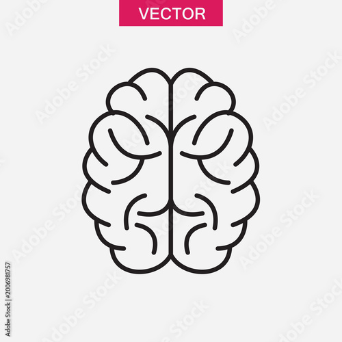 Brain Icon Vector ? Intelligence and Thinking Illustration.Brain Icon ? Mental Health and Intelligence Concept..eps