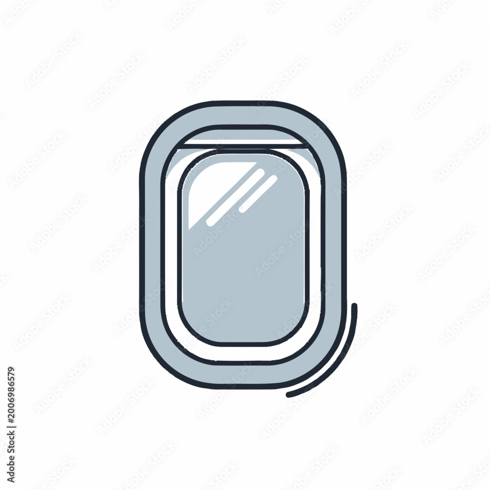 Obraz premium Airplane window view from inside.