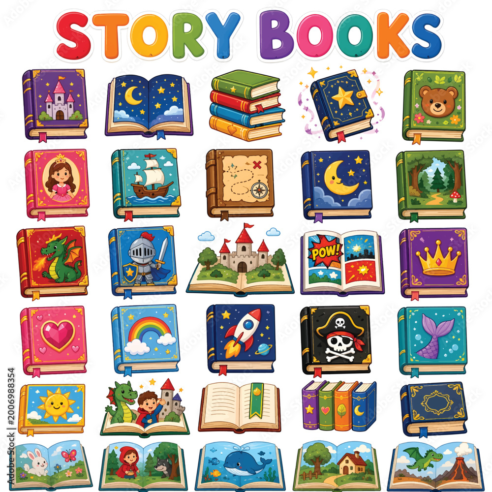 Fototapeta premium Story Books Collection for Children Education and Imagination Concept
