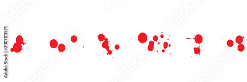 Photo red grunge lines, brush strokes oil paint isolated on white background