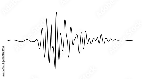 Photos Black Audio Soundwave Waveform Isolated on White Background