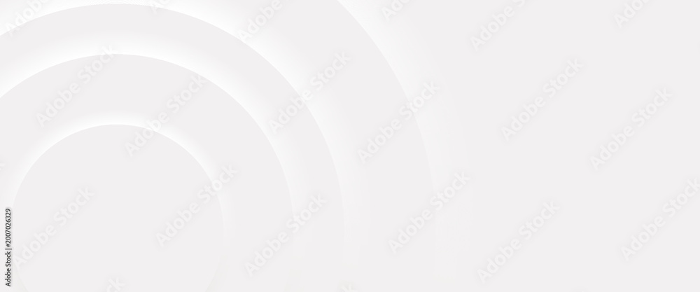 Fototapeta premium Abstract White and Grey Neumorphic Circular Background with Soft Shadow Layers, Minimalist Geometric Concentric Curves Wallpaper for Business Corporate Presentation and Web Design