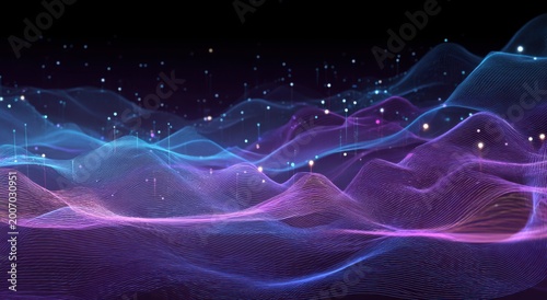 Abstract Glowing Waves of Light and Particles.