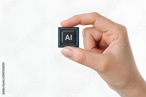 Female Hands Holding AI Chip – Artificial Intelligence, Future Technology,Machine Learning, Digital Innovation Concept,Modern Technology, Data Processing Concept