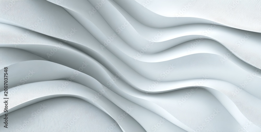 Obraz premium Abstract White Wavy Fabric Texture Background.
