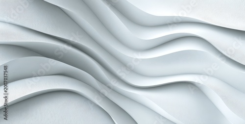 Abstract White Wavy Fabric Texture Background.