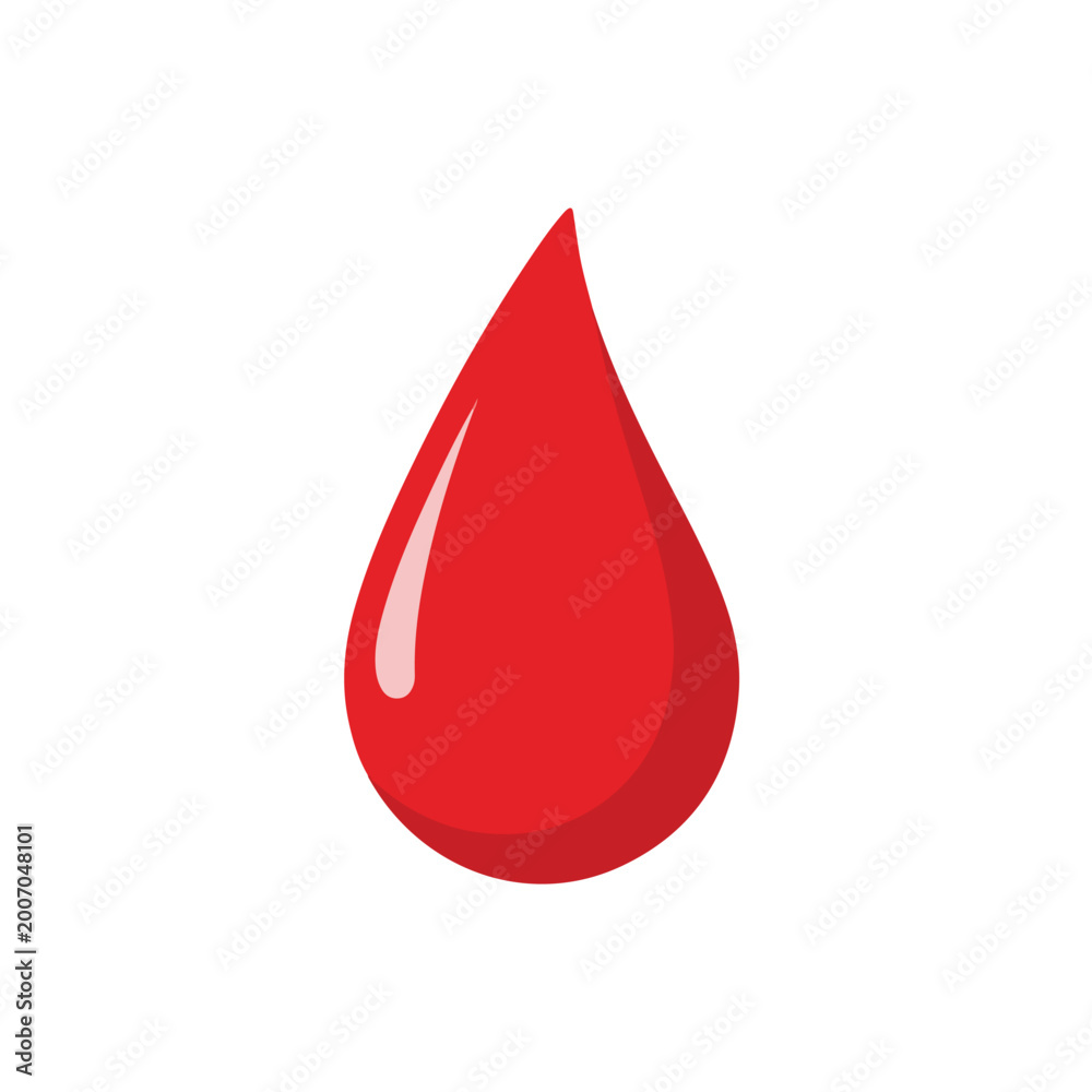 Fototapeta premium Blood Drop Illustration Isolated on White Background