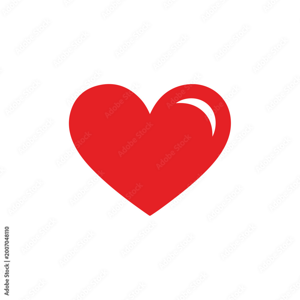 Fototapeta premium Heart Shaped Red Illustration with Glossy Effect