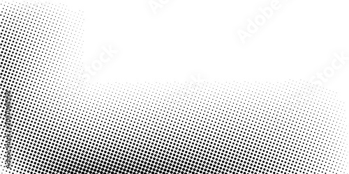 Dotted halftone texture background. Vanishing grunge gritty noise wallpaper. Black pop art gradient overlay. Weathered pixelated raster comic backdrop. Vector bitmap fading subtle surface