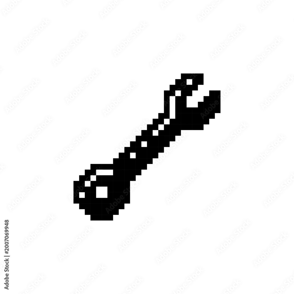 Obraz premium Wrench Silhouette Pixel Art