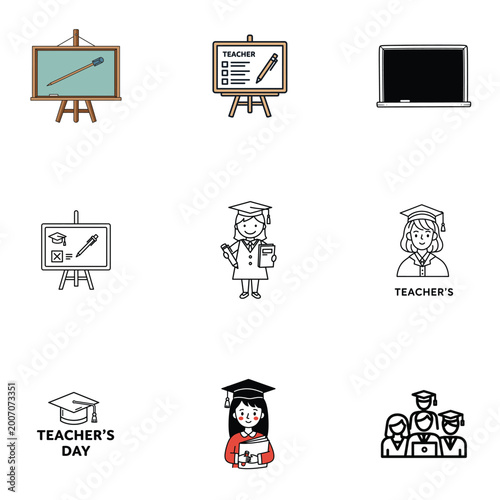 Education Pattern with School Icons and Abstract Digital Grid
