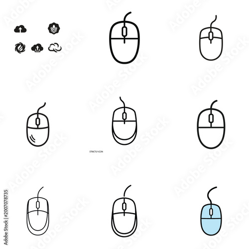 Abstract technology pattern with computer mouse and cloud symbols