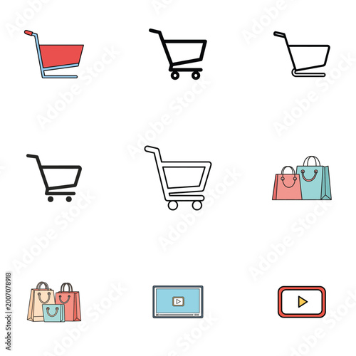 Abstract retail shopping cart pattern vector background