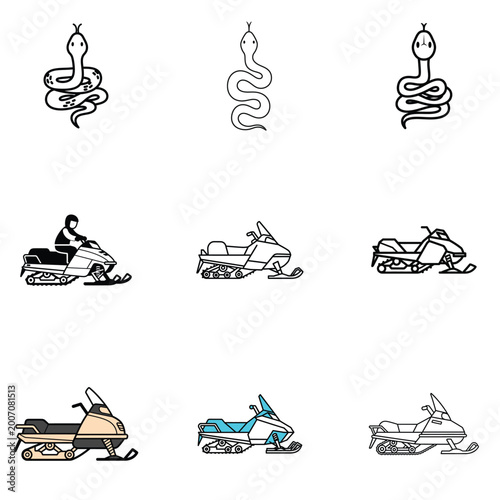 Abstract vector illustration of snakes and checkered patterns