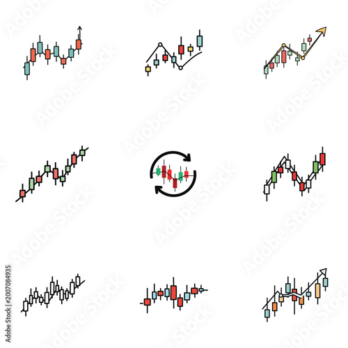 Abstract Stock Market Trading Chart and Financial Data Illustration