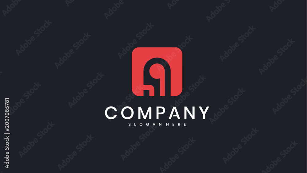 Fototapeta premium Minimalist Letter A Logo Design in a Rounded Square