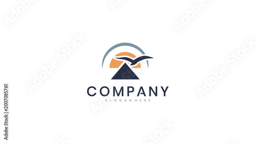 Free Download Minimalist Mountain Bird Logo Design - GFXLoad