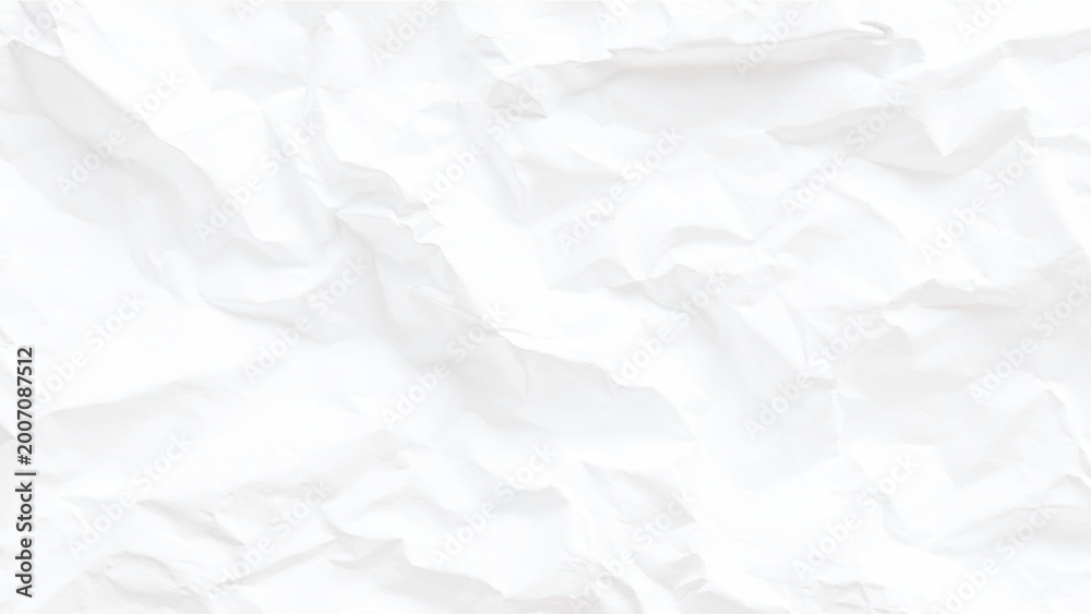 Fototapeta premium Crumpled white paper texture background with creases and folds