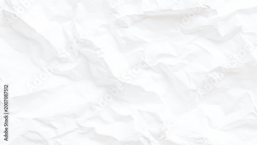 Crumpled white paper texture background with creases and folds