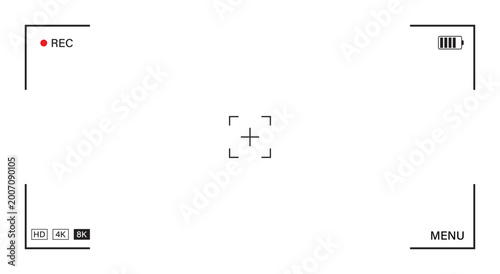 Fotografija Digital camera viewfinder recording interface with active focus reticle, resolut