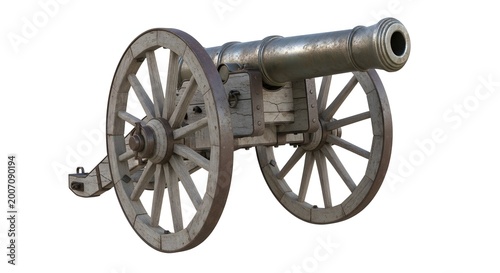 Antique cannon on white background a historical weapon of warfare and power