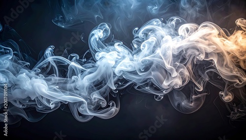 A mesmerizing swirl of illuminated smoke against a dark background