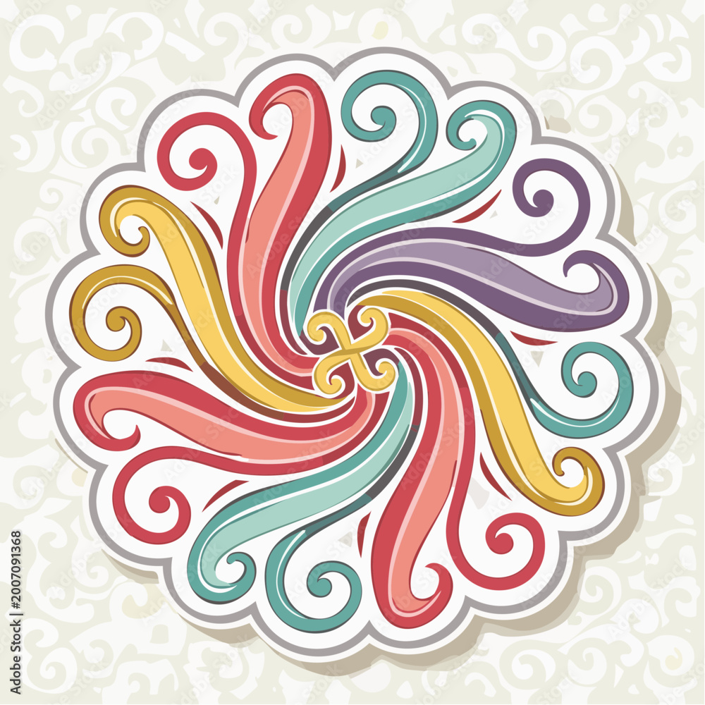 Fototapeta premium Colorful Swirling Abstract Mandala Design