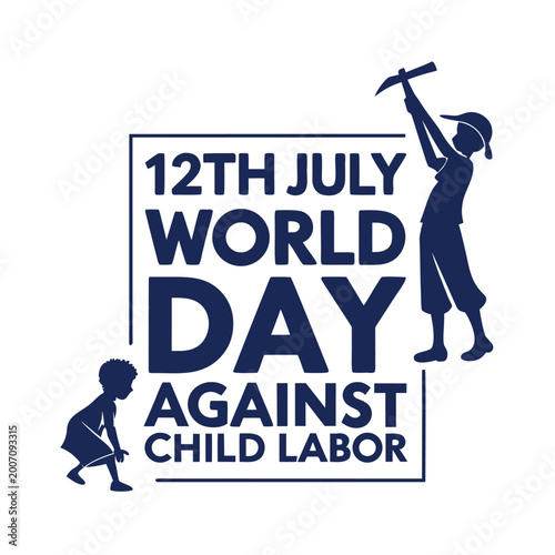 world day against child labor, child, labor, day, person, people, men, women, sign, design, symbol, vector, icon, logo, vintage, illustration, card, label, 3d, tag, concept, text, word, health