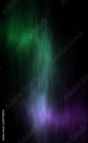 Abstract Glowing Aurora Borealis Background Green to Purple Transition
