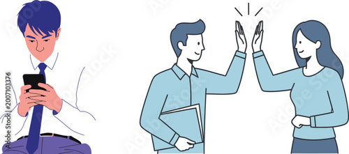 Tableau sur toile Digital disconnect and workplace collaboration a contrast in modern interactions