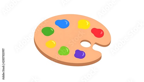 Colorful artist paint palette with colors.